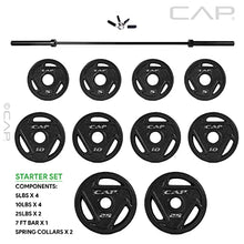 CAP Barbell Starter Olympic Weight Set 105lbs, Set with Plates and Bar