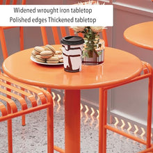 Bar Stool Round Metal Bar Table Set with 2 Vertical Slat Back Stools, Outdoor Counter Height Table Height 105cm/41inch for Small Places, Dining Room, Living Room, Cafe