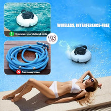 Cordless Robotic Pool Cleaner with Dual Motors, 120 Mins Runtime, Auto-Dock for Flat Pools Up to 100 Sqm