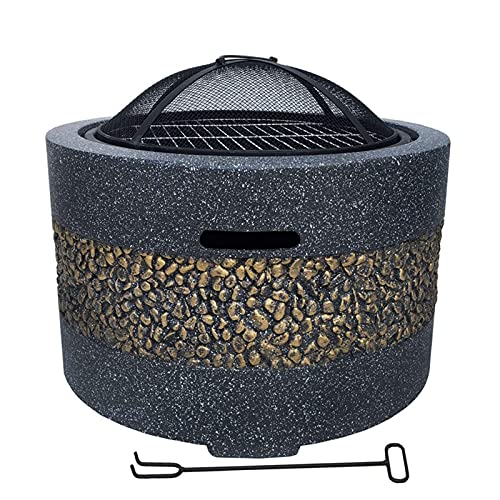 SLGGPJBU Wood Burning Fire Pit BBQ Grill Firepit Bowl Backyard Patio Garden Fireplace Outdoor Garden Fire Pit 3 in 1 Fireplace for Bonfire Barbecue in The Wild for Camping