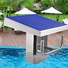 Pool Diving Platform with Stainless Steel Base, Heavy Duty Swimming Pool Diving Board with Backstroke Handle, Non-Slip Training Jumping Platform for Indoor and Outdoor Swimming Pools(Upgrated)