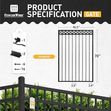 Fencer Wire Heavy Duty Flat Top X-Pattern Decorative Fence Gate 6FT x 4FT Black