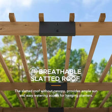 SummerCove Cedar Framed Pergola 10 x 10.5 ft with Adjustable Hanging Planters Wood Color
