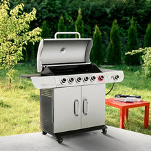 Royal Gourmet SG6002R 6-Burner Propane Gas Grill with Side Burner, Silver