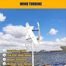 600W Vertical Axis Wind Turbine with Controller, 24V 48V 96V 120V 220V Low Wind Speed Start Wind Generator Free Power Energy Windmill for Home or Camping
