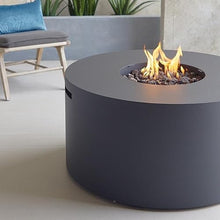 Covewood 41 Inch Round Aluminum Propane Fire Pit Table in Black By Lakeview Outdoor Designs