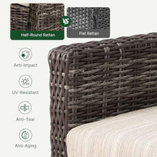 Varmoza Outdoor Wicker Patio Loveseat, 2-Seat Sofa with Deep Seating