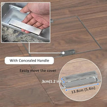 GJZDPMY Stainless Steel Access Covers Invisible Tank Covers Square Manhole Frames with Telescopic Handle for Outdoor Wastewater Management