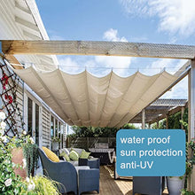 Waterproof Wave Sail,Retractable Wave Shade Sails,U Shape Sunblock Shade Cloth,90% Awning Cover,Wave Sun Shade Net,with Accessories,for Courtyard,Garden,Patio,Color:White (1.2x9m/3.9x29.5ft)