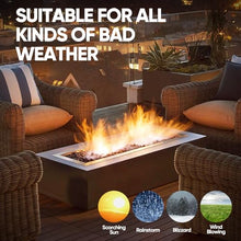 Dollate Drop-in Fire Pit Kit 48 x 14 Inch, Rectangular Fire Pit Insert H Burner with Spark Ignition and Propane Hose Kit, Fire Pit Pan for Indoor or Outdoor Decorative Fireplace