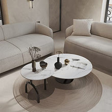 DIEYPOL Coffee Table Modern Slate Coffee Table Minimalist Round Tea Table Living Room Home Coffee Table Creative Shape Coffee Table Mesa para Centro De Sala(B)