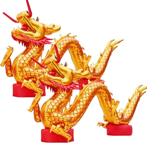 Inflatable Dragon Large Long Inflatable Dragon Decoration Outdoor Chinese New Year Decorations for Party Indoor Outdoor Christmas Garden Yard Decor(2pcs,8M)