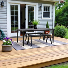 Outdoor Escape Brown Patio Dining Table, Durable Metal Outdoor Table Ideal for Garden or Deck, Versatile Patio Furniture for Dining