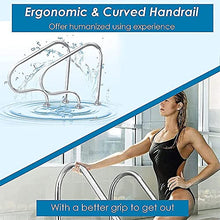 Easy to Install Handrail with Bottom Plate for Inground Pools Entrances Stainless Steel 3-Bend Small Deck Safety Rail (Thickness:1.0mm) ()