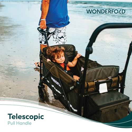 WONDERFOLD X2M Push & Pull Stroller Wagon 2 Seater Black