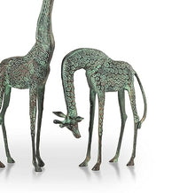 Zeckos SPI Home Verdigris Finish Cast Aluminum Treetopper Giraffes Garden Sculpture Outdoor Décor