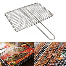 OEKFVCHVZ 1pcs Stainless Steel BBQ Fish Meat Net Barbecue Grill Mesh Wire Clamp Outdoor Picnic