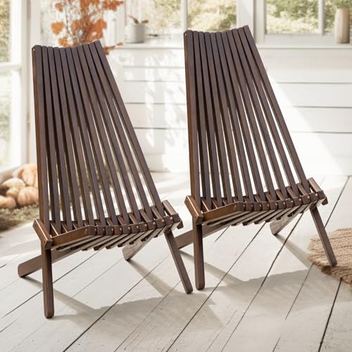 IDZO Elina FSC Eucalyptus Tamarack Chairs, 300Lbs - Cinnamon, Set of 2