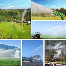 2" Farm Irrigation Spray Gun, Farm Irrigation Sprinkler, with Pressure Gauge and Replacement Nozzle Set, 360° Large-Area Watering Spray, Spraying Radius 29-57m, for Farmland Garden, Dust Removal