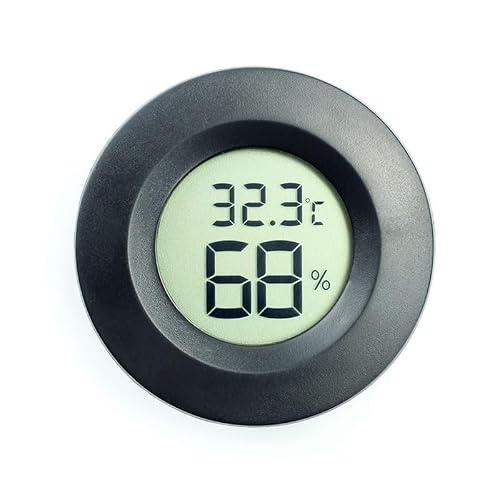 ASWRTYJO ABS Circular Embedded Electronic Digital Temperature Humidity Meter(D)