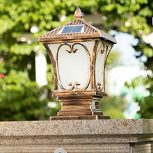 VELLOW Solar Post Lantern Light,Home Decorations Outdoor Column Lamp,LED Waterproof Warm White Exterior Post Lantern,Fence Lawn Solar Stigma Lamps Fixtures,for Garden Deck Patio
