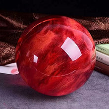 MPUTTCOXN Melting/Natural Multicolor Crystal Quartz Ball with Stand for Healing/Divination/Chakra Balance/Yoga/Home/Office FengShui Decoration (Re-constituted Red Crystal Ball, Diameter 20cm)