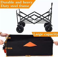 CWENZXDIA Garden Wagon Folding Wagon Cart Portable Foldable 150L Large Capacity Outdoor Camping Table Light BBQ Trolley Utility Cart