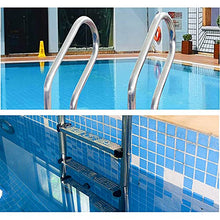 Swimming Pool Escalator Embedded Stainless Steel hot Spring Climbing Ladder with 3 Anti-Skid Pedals Strong Load-Bearing/Anti-Corrosion and Anti-Rust/Silver / 50cm (Silver 50cm)