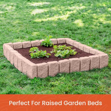 Beuta Landscape Edging | Garden Edging Border | Polyrock Block XL for Lawn Edging, Flower Beds & Yard Edging – 10 Pack | Each Section Has 6 Blocks 48" L x 4" W x 9.5" H | 30 Spikes | Sandstone