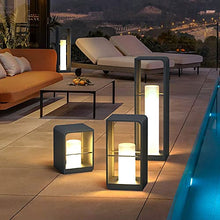 ALDEPO Courtyard Light Aluminum Minimalist Outdoor Floor Lamp Fixture Square Pillar Light Outdoor Garden LED Floor Lamp Lights Columns Pathway Lighting for Deck Patio (Size : 20 * 73cm)