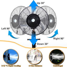 Outdoor Misting Fan Commercial Oscillating Fan for Patio, Portable Industrial Floor Pedestal Fan, Water Mist Cooling Spray Fan, with with 11 Gallon Tank, 3 Speeds ( Color : Fixed , Size : 65cm(26in) )