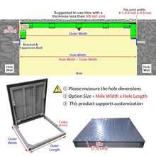 90° Opening Camouflaged Cellar Door, Seamless Basement Hatch Systems with Suction Cups Opener, Heavy Duty Emergency Escape Access Doors(W24xL32in(61x81.3cm))