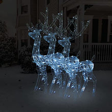 UUGRANDTO Reindeer Christmas Decoration Set of 3 Cool White Acrylic Large, 47.2 in LED Outdoor Indoor Holiday Decor with USB Plug