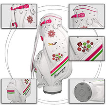 ACXZ Women's Floral Embroidered Golf Staff Carry Bag White