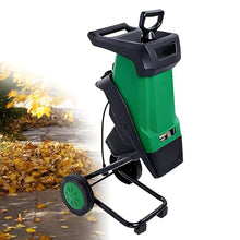 QIUNAOZI 2400W Electric Wood Chipper, Garden Tree Branch Crusher Machine, 4500 RPM, 40mm Cutting Capacity, Reinforced Rotary Double Blade, with 50L Collection Bag, for Lawn and Garden Use