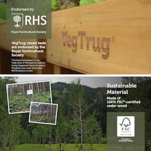 VegTrug Classic Raised Bed, Natural, Medium 1.8m - Cedar Wood V-Shaped Raised Garden Bed for Outdoor Gardening - Ergonomic Design for Balcony, Patio & Small Spaces