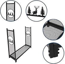 WXPWAMZ Portable Large Capacity Firewood Rack, Heavy Duty Rustic Elk Log Holder, Outdoor Wood Rack for Firewood/Log/Lumber/Kindling