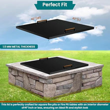 FEBTECH - 42" Fire Pit Lid Square - 1.5 mm Thick Fire Pit Cover Fits 40"