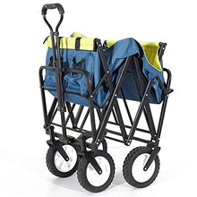 Outdoor Folding Utility Wagon Collapsible Camping Wagon Heavy Duty Garden Cart Portable Utility Trolley Adjustable Handle Load 60kg / 132lbs