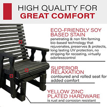 Amish Casual Heavy Duty 600 Lb Roll Back High Back Treated Glider Chair (Semi-Solid Black Stain)