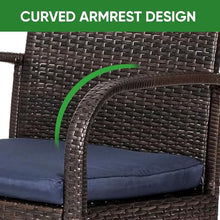 SAILARY Outdoor Wicker Patio Dining Chairs with Padded Cushions Set of 4: Porch Rattan Chairs Club Chairs with High Back and Deep Seating 350lbs, Brown