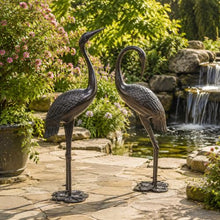 Exoraspaces Bird Garden Statue Set of 2 Outdoor Sculpture, Antique Bronze