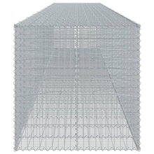 Makastle Gabion Basket with Cover, Rock-Stone Wall with Sturdy Grid for Backyard, Garden, Yard, Rustproof, Weather-Resistant, 413.4x39.4x39.4 in Silver Galvanized Iron