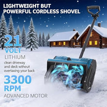 Cordless Chargeable Snow Blower 12.5“ Cleaning Width，Adjustable Front Handle, Power Snow Shovel Lightweight for Driveway Deck Twobatteries