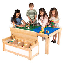 NILO N51N Kid's Play Table Lego-Compatible Educational Toy Board Brown/White
