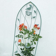 Metal Garden Trellis Plant Climbing aid,Creative Garden Obelisk Detachable birdhouse,Iron art fence frame for decoration Courtyard/Lawn/Patio/Backyard/Terrace ( Color : Green , Battery *1 : 3 )