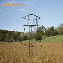 MUDDY 12 Foot Quad Pod Ladder Stand with 57" Platform and Hunting Blind, Epic Camo Multi