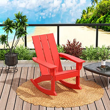WO WESTIN OUTDOOR HDPE Shoreside Modern Rocking Poly Adirondack Chair (Set of 4),Red