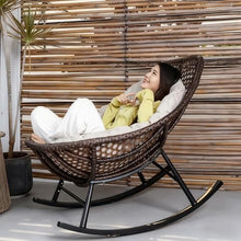 Apk i bc Single Rattan Chair, Eco-Friendly Outdoor Chair,Ergonomically Designed, Suitable for Balconies. Includes 1 seat Cushion.(Light,106 * 64 * 94)