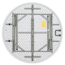 PRO&Family Pack 25 48" Bifold Round Table 4 Ft Card Table High Round Tables for Parties Outdoor Furniture Outdoor Table White Round Folding Table Plastic Circle Table Fold in Half Outdoor Tables